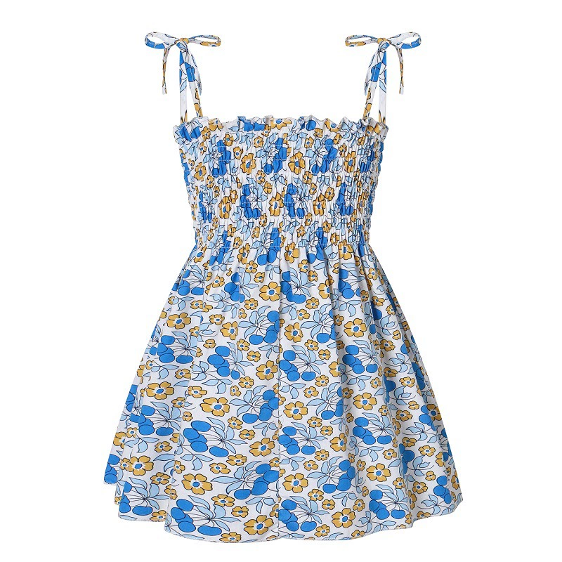 Girls' Summer Princess Slip Dress, Floral & Cherry Prints, Sizes for 90–130 cm