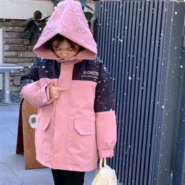 韩国童装女童90白鸭绒羽绒服儿童派克服两件套中小童双穿法可拆卸