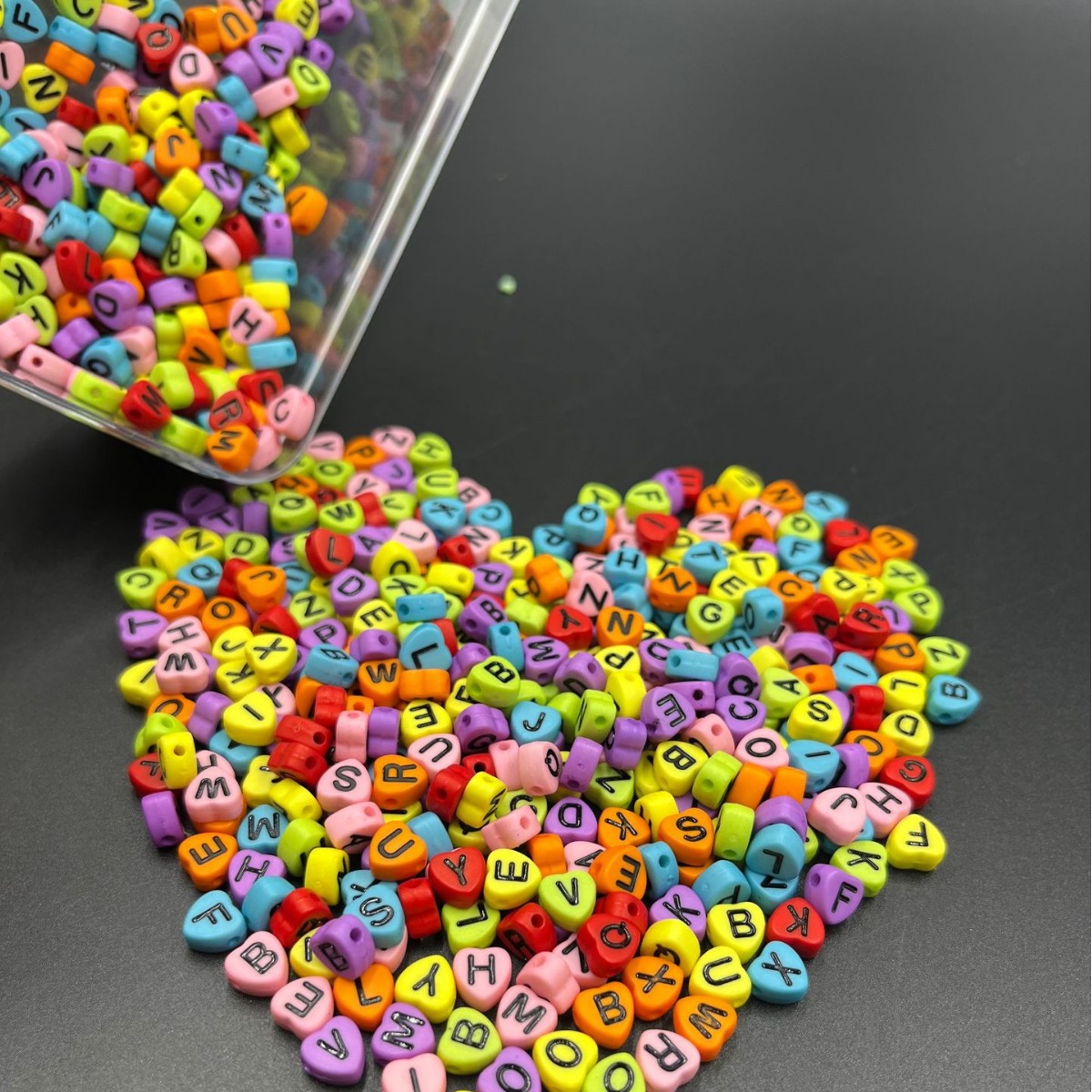 Acrylic accessories heart-shaped with letters handmade