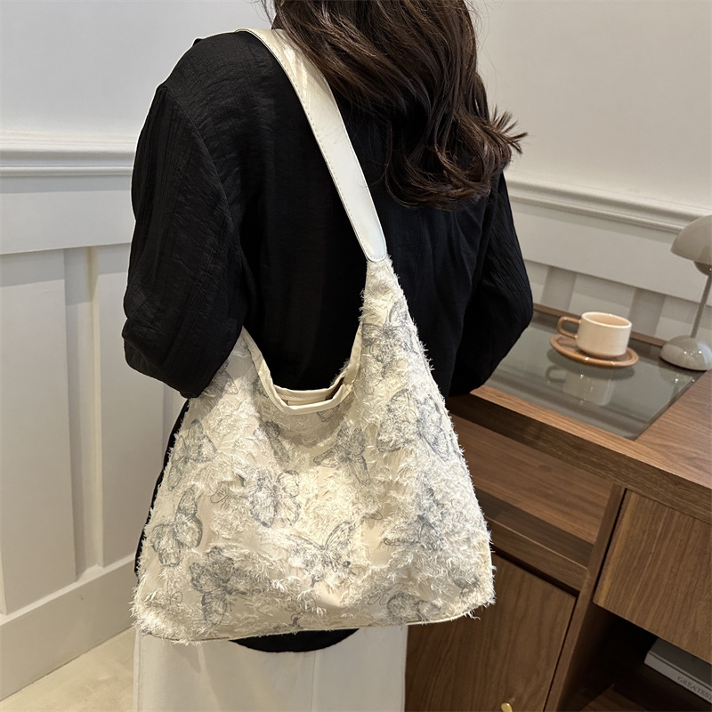 Bolsa de mujer de Mori, bolso de hadas de encaje fresco de verano, bolso de hombro de tela original.