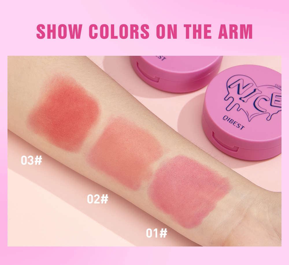 QIBEST Cushion Blush matte naturally brightens rosy complexion, nude blush liquid contouring facial makeup undefined