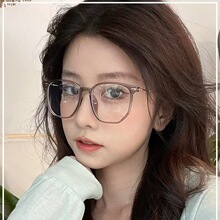 冷茶色超轻近视眼镜女大框架眼镜框显脸小素颜平镜高级感框架眼镜