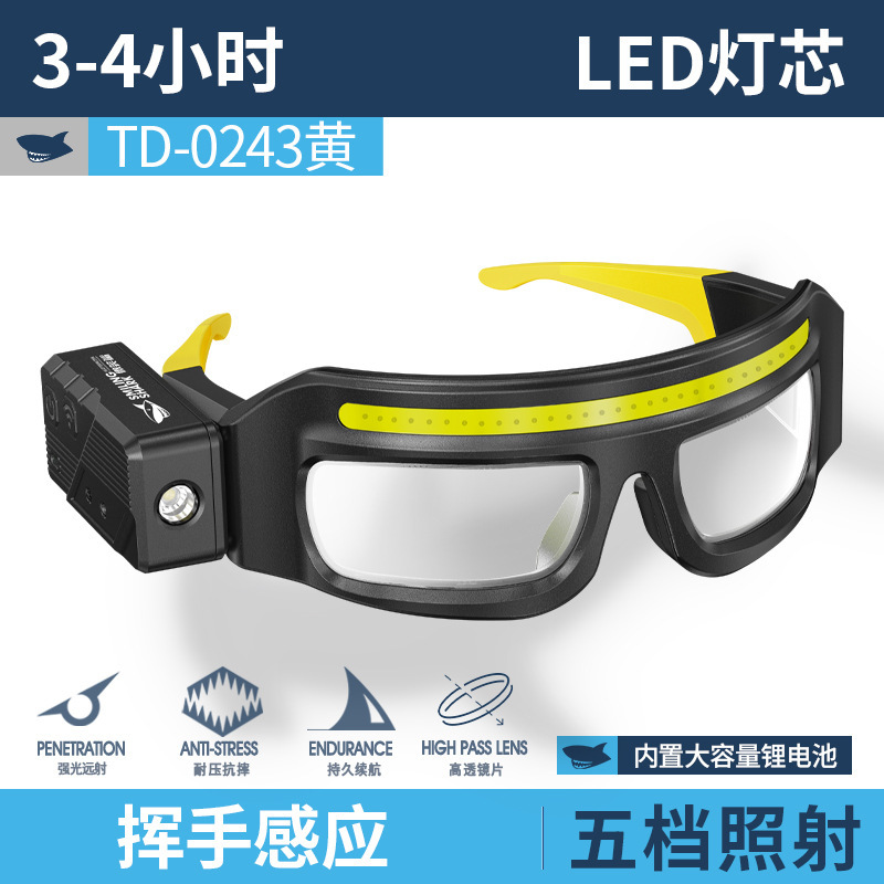 国境を越えた新製品強力な照明メガネヘッドライト作業灯屋外サイクリング夜釣りメガネライト防風ヘッドライト|undefined