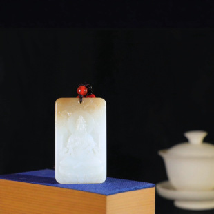Jin Yu Tang Xinjiang Hetian Jade Boutique Xinjiang Hetian Jade Sugar White Jade Guanyin Pendant Jade Quality Warm and Exquisite