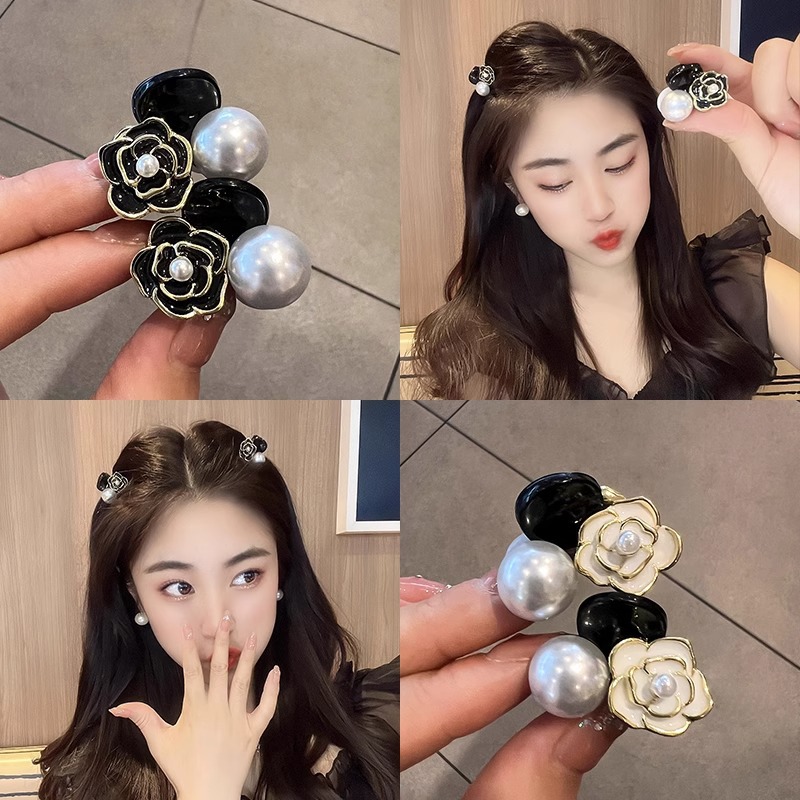 Elegante princesa cabeza pequeño clip 2024 nuevo de alta calidad Camellia perla Bangs clip horquilla clip superior accesorios para el cabello para las mujeres