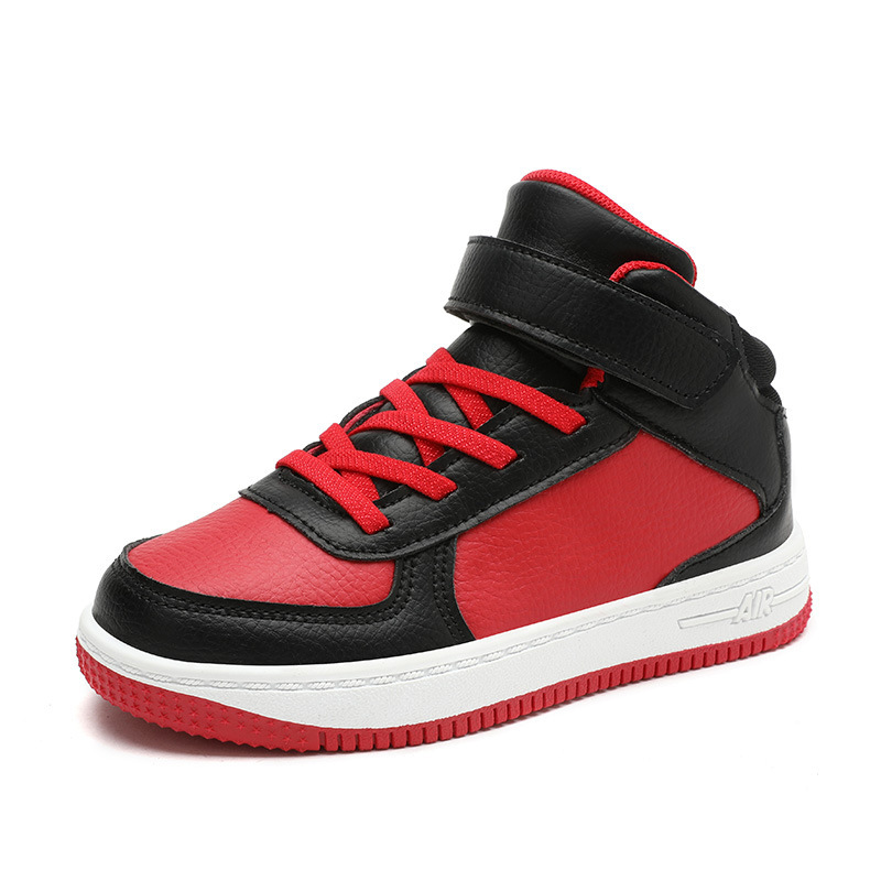 Children's Shoes, Children's Sneakers, Autumn and Winter Leather Shoes for Men and Women, Middle and Large Children's Sports and Casual Shoes, Velcro Primary School Students' Trendy Shoes