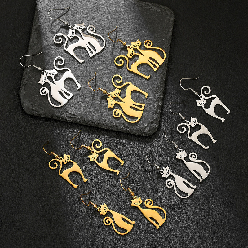 Cross-Border New Personalized Animal Pendant Earrings Sexy Intimate Couple Kitten Puppy Butterfly Realistic Snake Set