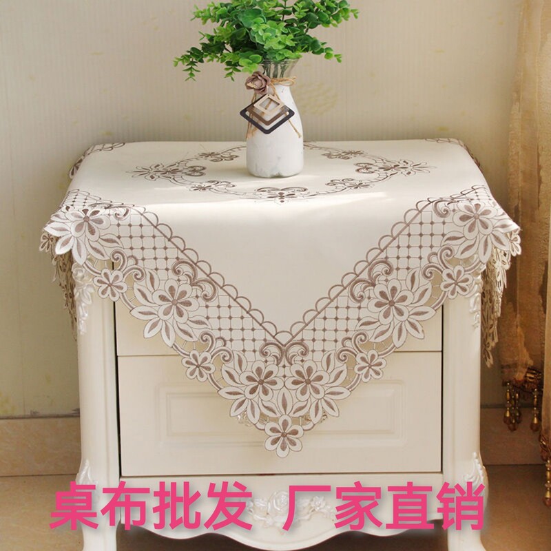 Foreign trade export cross-border precision embroidered cloth bedside table cover cloth pastoral European dustproof cover towel tablecloth exquisite square