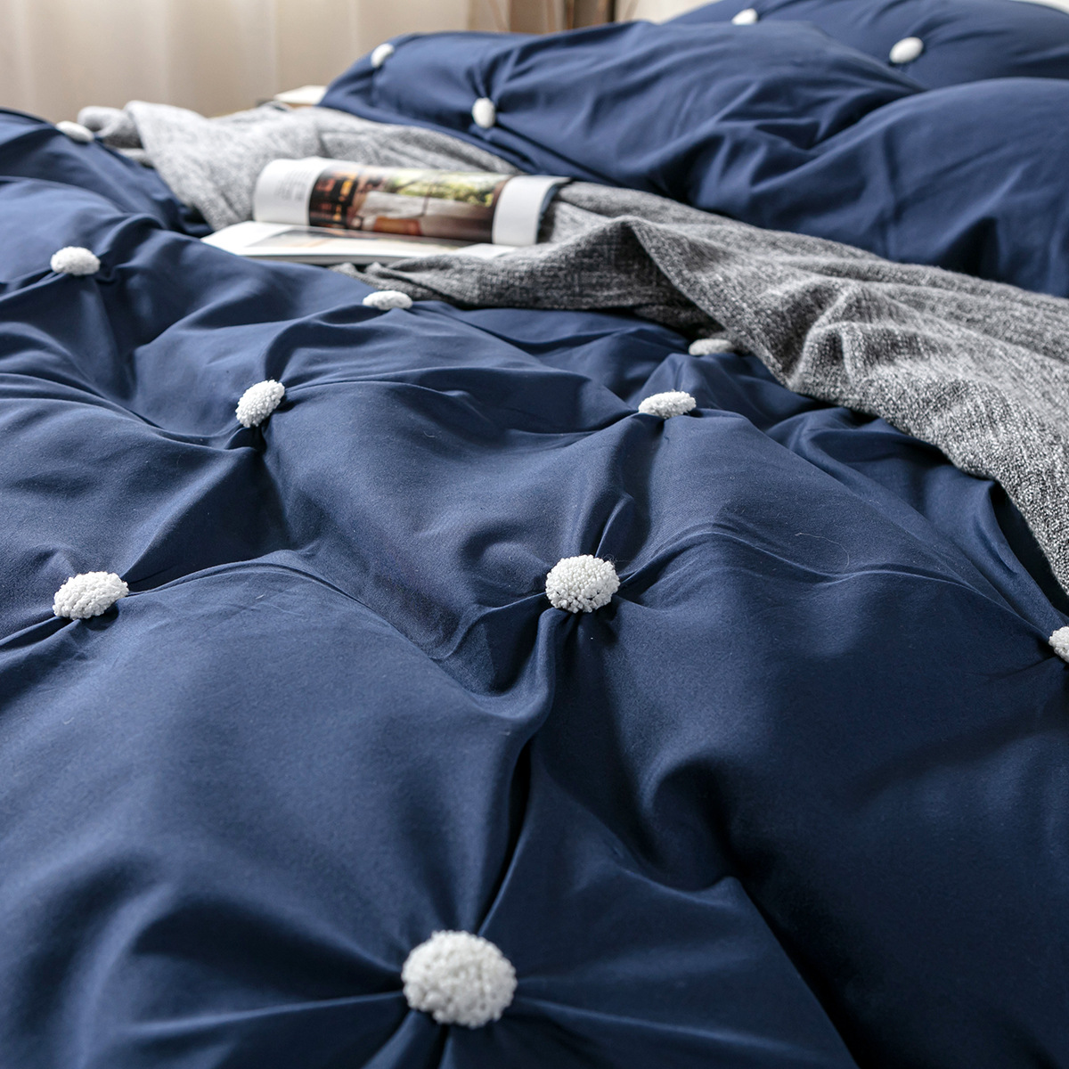 跨境专供美国亚马逊外贸家纺床上用品三件套毛巾绣枕套被套套件