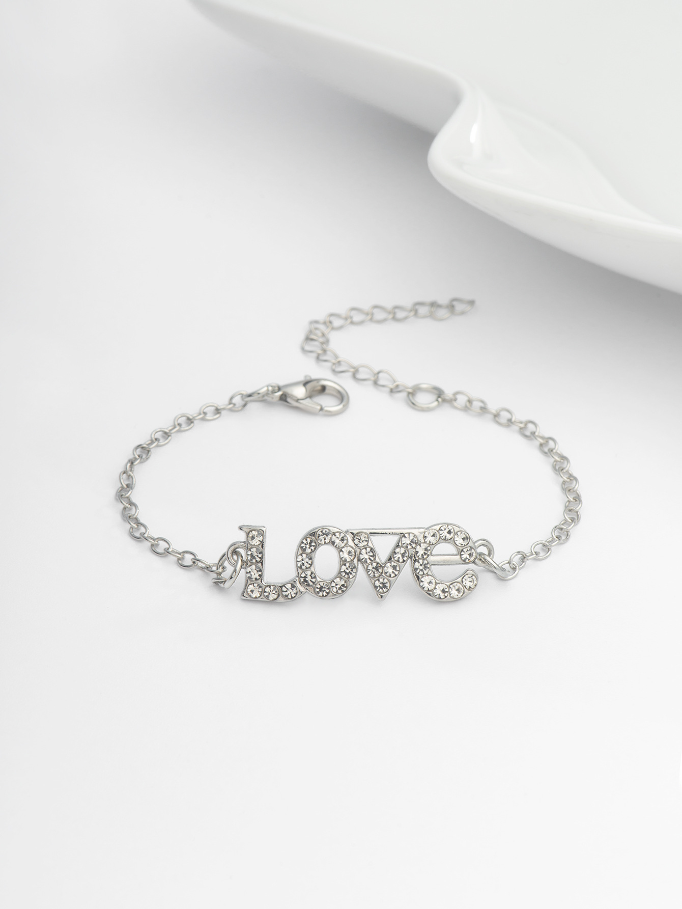 10g Weight Alloy, Rhinestones Pendant Material Rhinestones Inlay Material Bracelets Classification Alloy Chain Material 1 Piece Quantity Holiday, Daily, Street Occasion Alloy Material Letter Pattern Women's Gender Inlay Design Lady Style Lady Letter Rhinestones Alloy Wholesale Bracelets 5