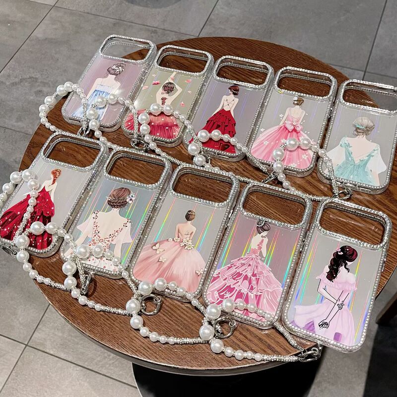 Suitable for Apple iPhone 17 Air Protective Case 16 Pro Max Phone Case with Edge Rhinestones Imd Shell Heart-Shaped Sparkling Rhinestones 15 Suitable for Apple iPhone 17 Air Protective Case 16 Pro Max Phone Case with Edge Rhinestones Imd Shell Heart-Shaped Sparkling Rhinestones 15