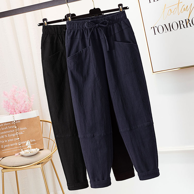 2021显瘦裤子女适合的胯大腿粗胖mm梨形身材春秋宽松大码女裤