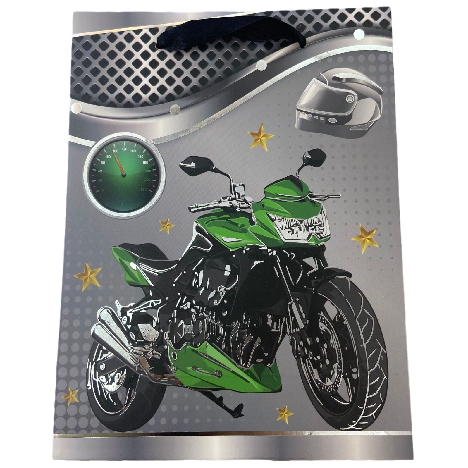 Bolsas de regalo de cumpleaños de alto nivel, bolsas de mano, bolsas de papel de embalaje de motocicleta simples, bolsas de regalo de mano