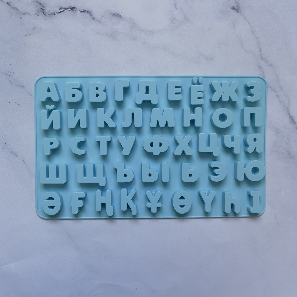 Alfabeto ruso 108 molde de silicona pastel helado pudín molde de postre jabón utensilios