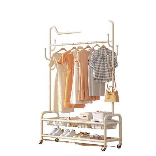 zsr cat ears floor-standing clothes hanger thickened coat rack bedroom removable household clothes drying rack simple clothes
