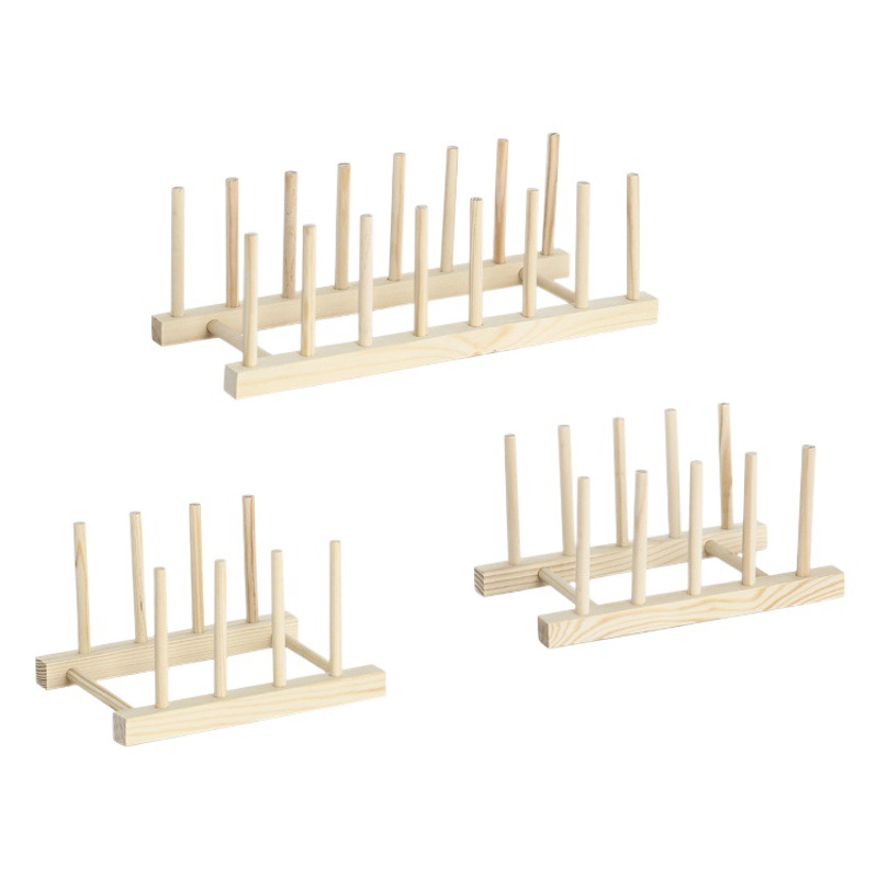 Escurridor de madera estante de almacenamiento de cocina estante de plato de taza de agua estante de almacenamiento de madera del hogar