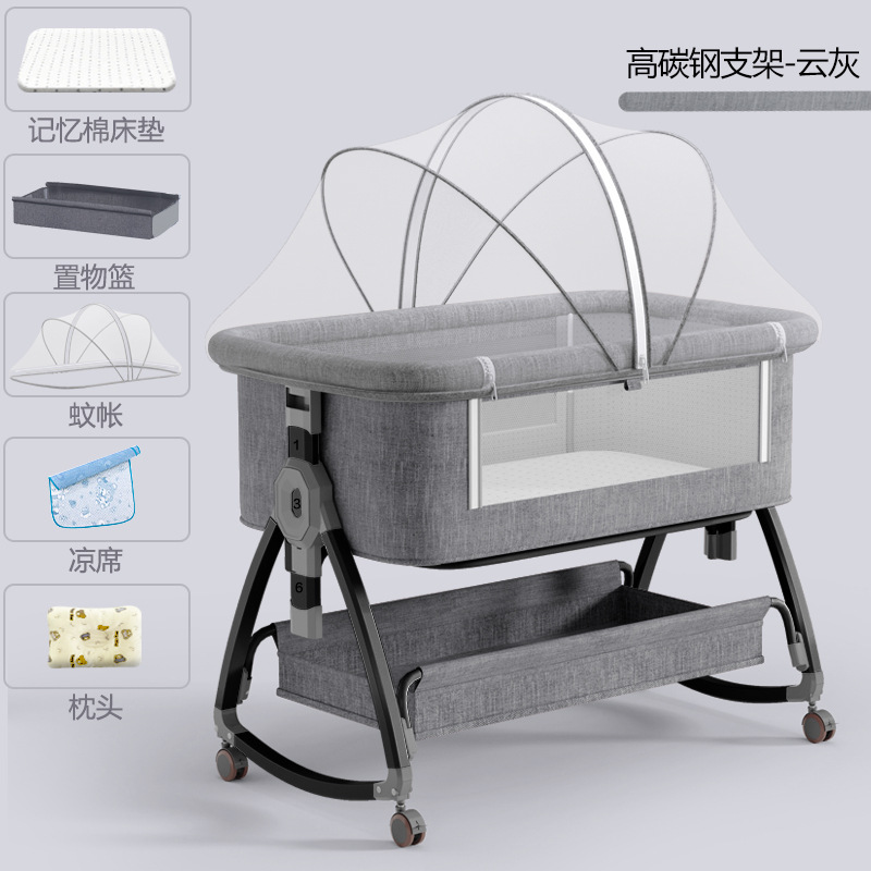 Cuna móvil Cuna portátil Cuna para bebé Cama plegable multifuncional bb Cama grande de costura para niños recién nacidos image 7