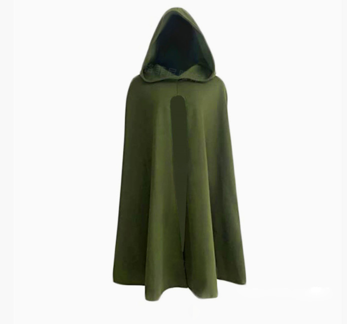 마법사 후드 망토 육군 녹색