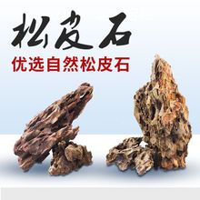 鱼缸造景石头假山天然松皮石盆景微景观装饰石头鱼缸水陆缸造景石