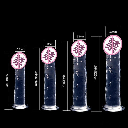 Highly transparent crystal artificial dildo, suction cup for female masturbation, dildo for female pleasure, manual type TPE material