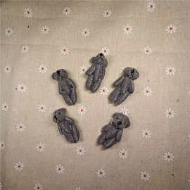 微型毛绒娃娃黑色关节小熊鞋帽子发饰材料装饰品配件4cm批发