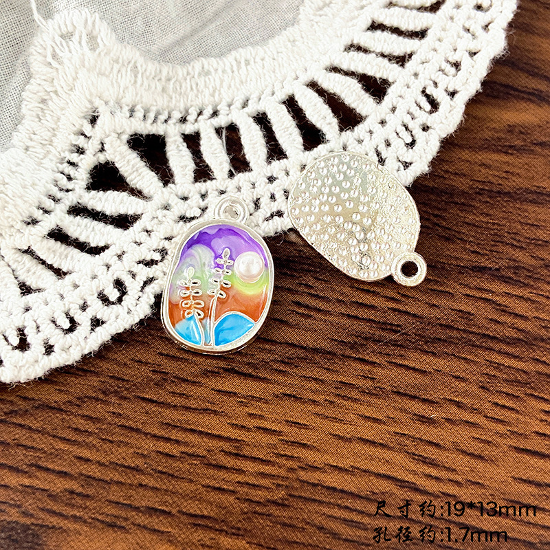 ハイエンドのレトロなフランスのモネの庭の油絵花蝶ペンダント diy ネックレスブレスレット耳ジュエリーアクセサリー|undefined