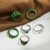 Resin, ring, green set, new collection, 6 pieces