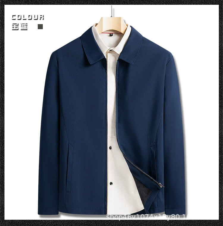 Рабочая одежда, повседневная куртка, Осень-зима, новый отворот, деловая Мужская одежда для пап, топ с отворотом для среднего и пожилого возраста 2216