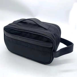 现货手提PU收纳袋出差旅行大容量黑色多功能化妆包护肤品便携