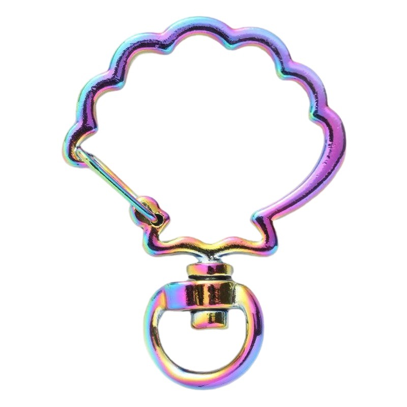 En stock metal perro hebilla colorido DIY accesorios de la joyería colorido colgante de acrílico Arco Iris láser llavero