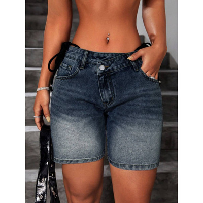 B 77782 Loose denim capris Easy cowboy Five point pants Cross border Tongya