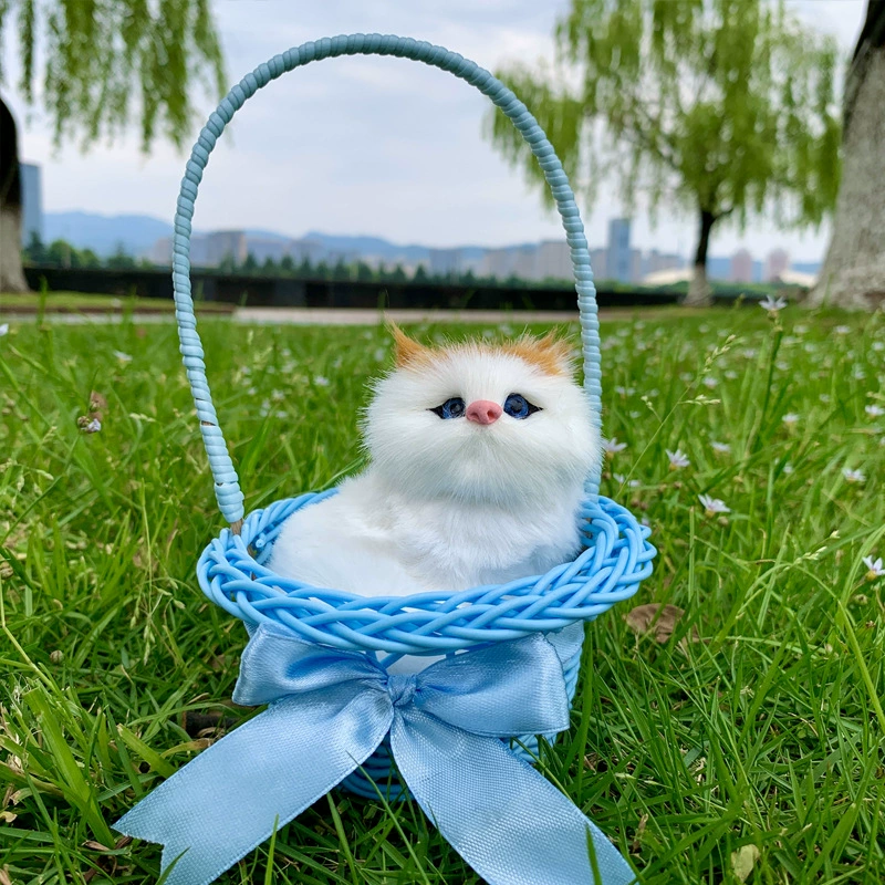 Реалистичная игрушка, корзина, котёнок, оптом