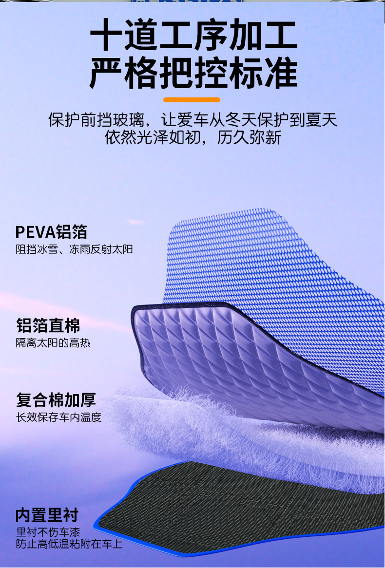 Car Snow Cover, Front Windshield Frost Protection, Anti-Freeze, Heat Insulation, Sunshade, Cartoon Sunshade, Car Cover, Winter