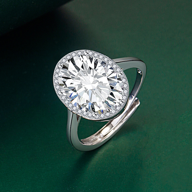 Fashion Oval Copper Inlay Zircon Rings 1 Piece