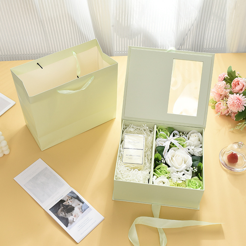 Teacher's Day Fruit Green Transparent Window Gift Box Creative Rose Birthday Gift Box Bridesmaid Gift Box