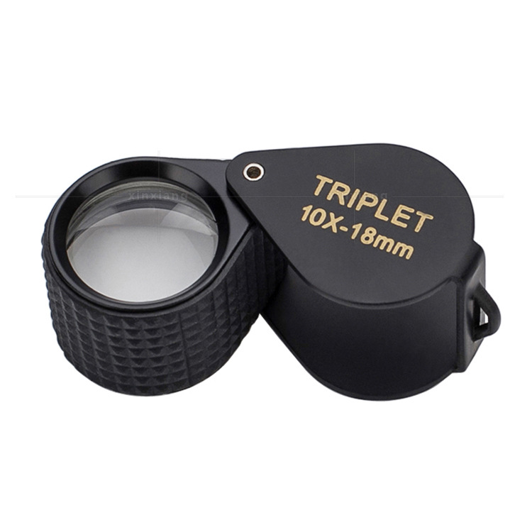 10x18mm高档金属折叠 全光学玻璃鉴定古董出口英国德国外贸珠宝镜