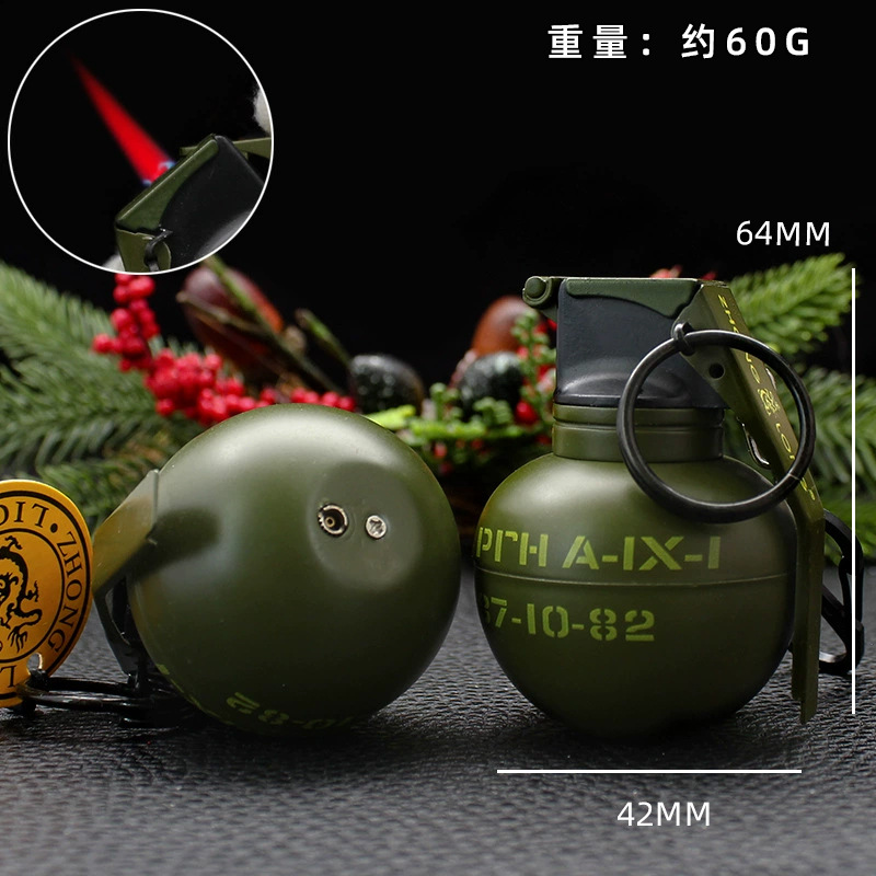 Zhonglong creativo inflable directo encendedor a prueba de viento llama roja adornos personales tabaco de metal al aire libre al por mayor