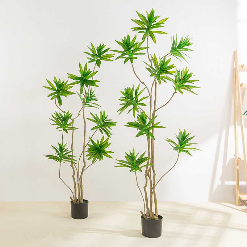 Nuevo estilo nórdico transfronterizo Simulación de plantas verdes de bambú lirio Planta grande de piso Decoración de interiores Decoración en maceta