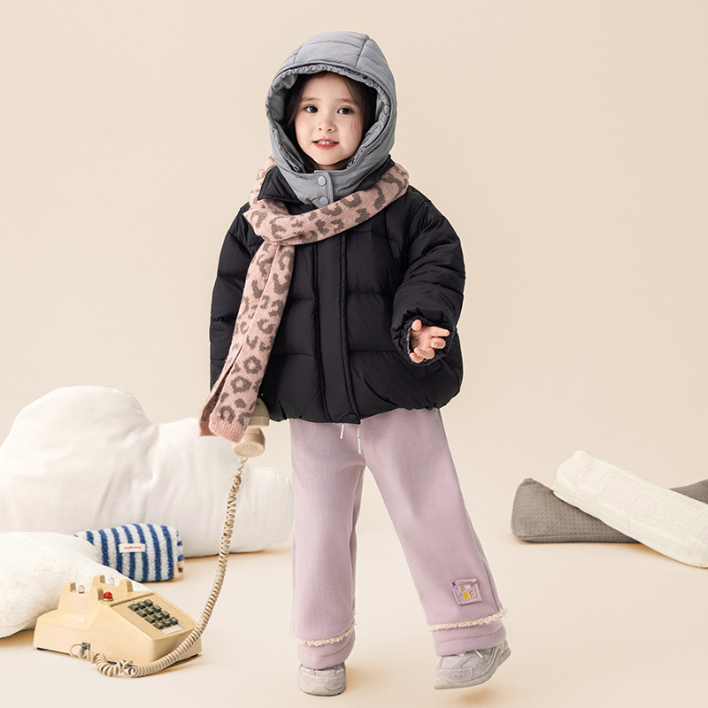 [en stock] chaqueta de plumón de niñas 90 blanco de invierno 2025 nuevo tipo de chaqueta impermeable a prueba de viento para niños image 4