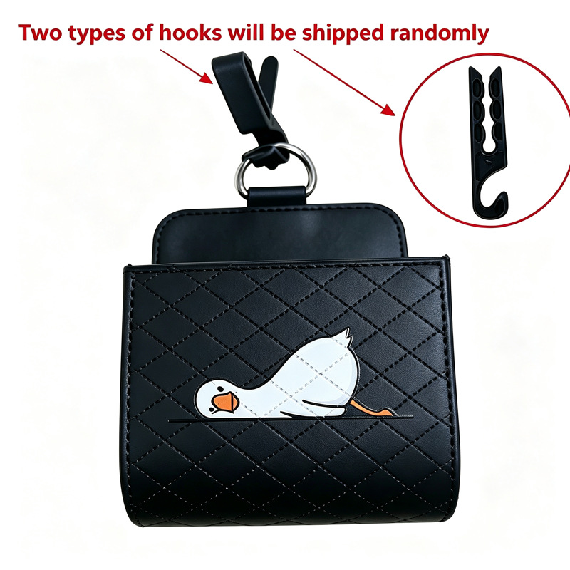 Lying Duck Car Air Vent Storage Box Hanging Bag Car Interior Decoration Creative Cartoon Car Storage Organizer Bag