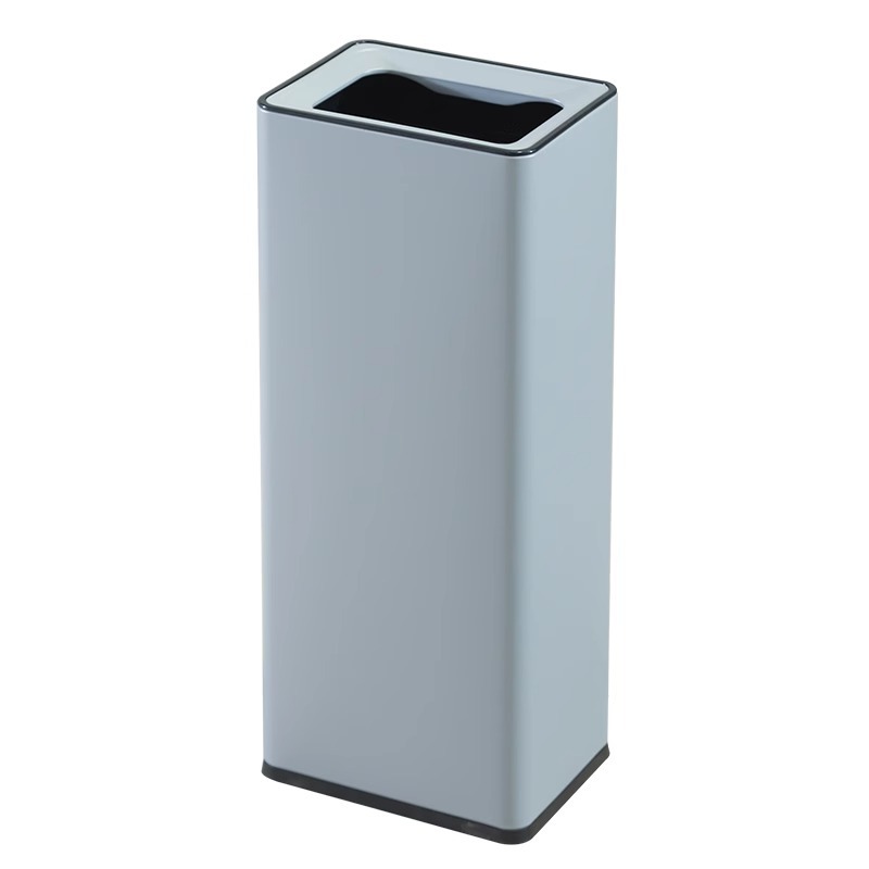 Basura de acero inoxidable toallitas de inodoro cubierta de papel de toallitas de gran capacidad oficina pasillo de caída directa cubo de almacenamiento