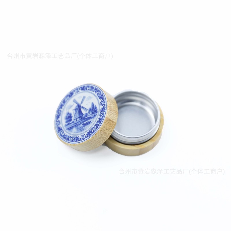 木製ミニ茶缶、ルージュ口紅缶、小さな薬缶、古代口紅缶、密封缶、化粧品ボトル、旅行|undefined