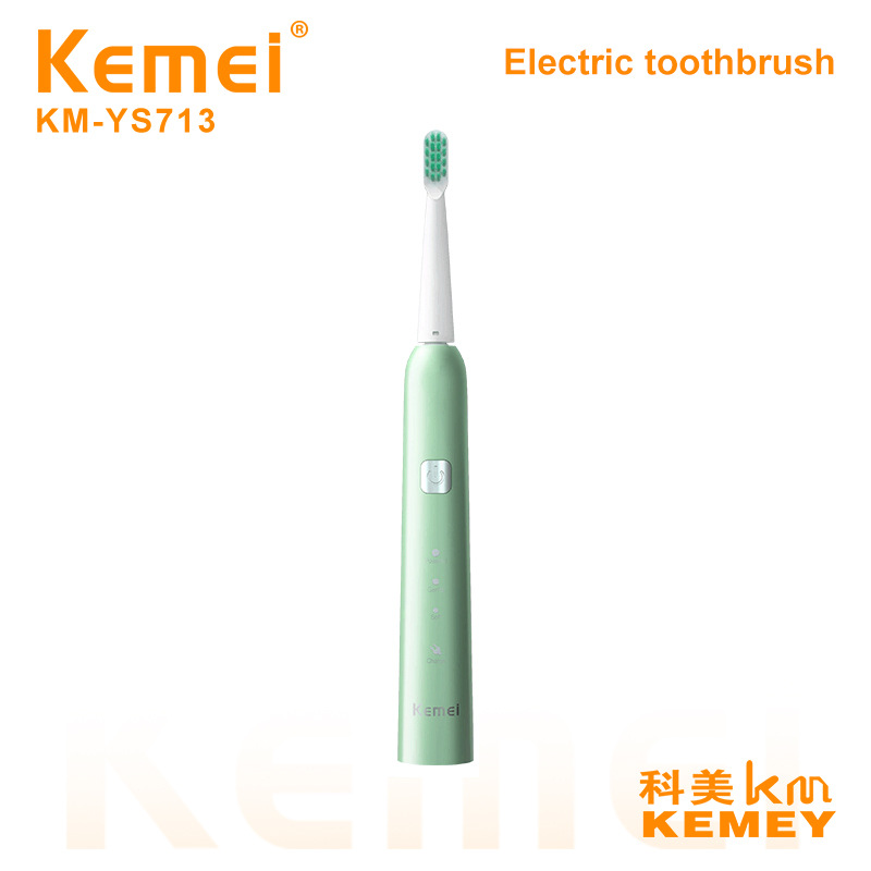 Kemei Electric Toothbrush Km-Ys713 Soft Bristle Brush Head, Long Battery Life, Fully Washable, Comes with Wall Mount for Couples