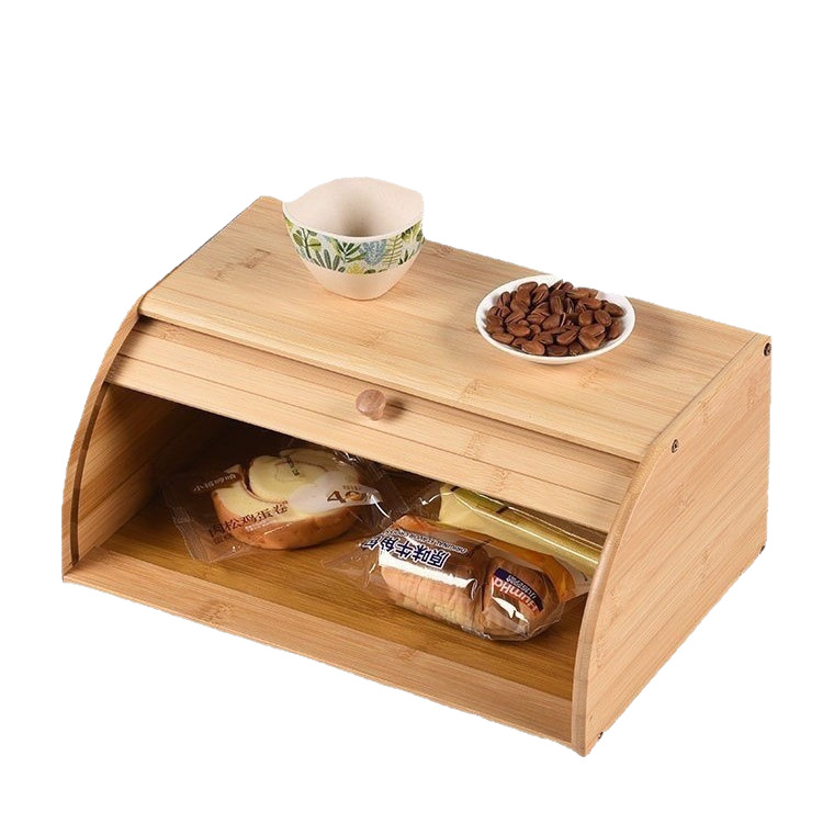 Venta caliente de comercio exterior caja de pan de bambú patrón opcional caja de almacenamiento de pastel pequeño cocina caja de pan acrílico para el hogar