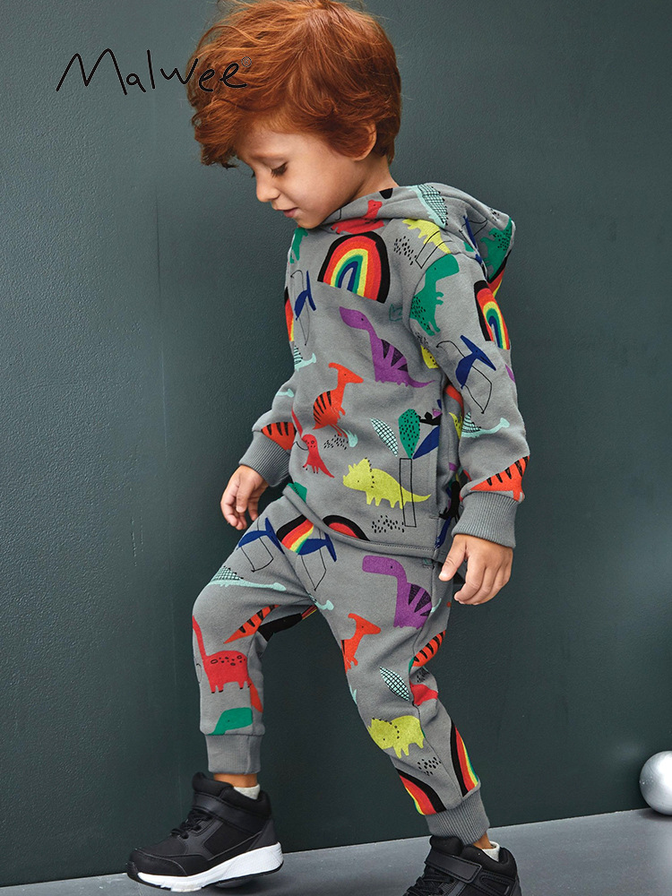 Transfronterizo malwee pantalones de niños otoño y invierno nuevos pantalones de niños de mediano tamaño impresión hermosa cintura elástica para niños