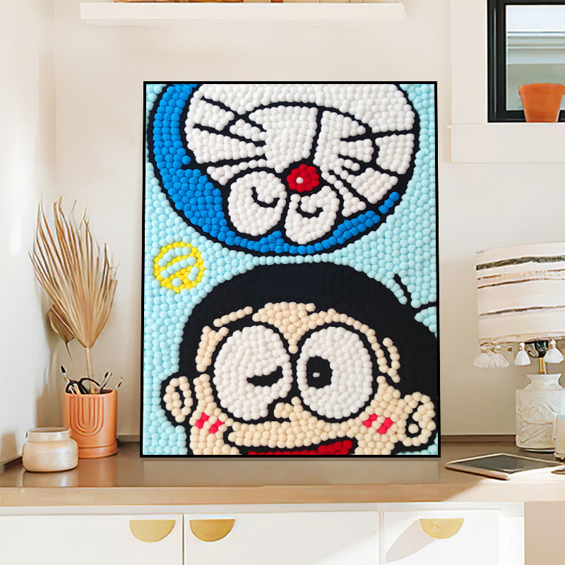 毛玉絵DIY子供向け漫画教育用ぬいぐるみボール絵画材料パッククリエイティブギフト屋台供給クリエイティブ手芸|undefined