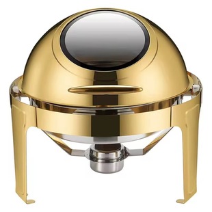 Cross-border Hot Sale Golden Buffet Stove Buffet Stove Electric Heating Hydraulic Visual Insulation Stove Hotel Restaurant Wedding