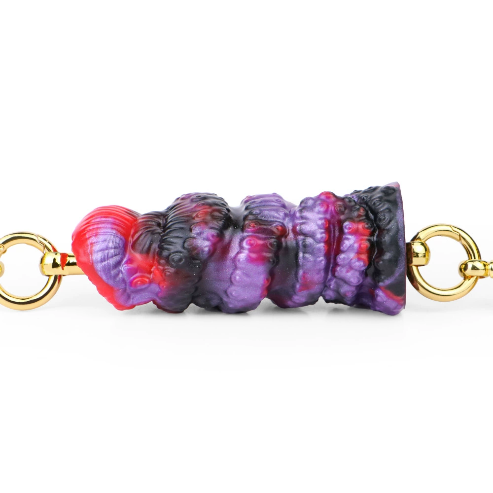 Петля для пары мужчин и женщин из рабынь с секс-игрушками, шар во рту, силиконовый анальный зажим,