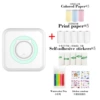 C15 blue standard + 5 rolls of self-adhesive + 5 rolls of white thermal paper + 3 rolls of color thermal paper + 6 watercolor pens + 1 sticker