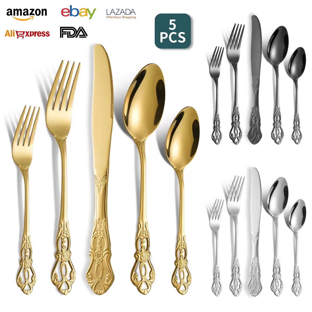 不锈钢餐具皇廷系列刀叉勺套装酒店西餐牛排刀叉勺子礼品套装批发